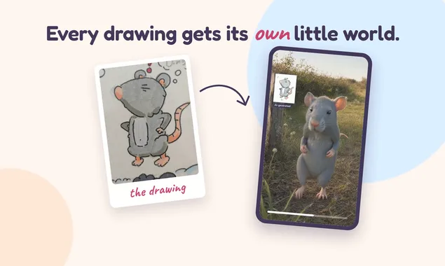 Die Zeichnung einer Ratte neben dem KI-generierten Clip einer echt aussehenden Ratte